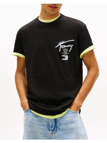 tommy jeans tjm reg city sign ss tee ext dm0dm22553-bds