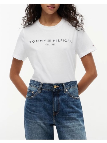 tommy hilfiger reg corp logo c-nk ss ww0ww40276-ycf white