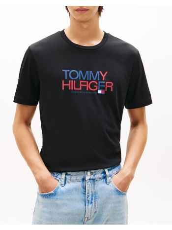 tommy hilfiger brand love big text tee mw0mw42369-bds black
