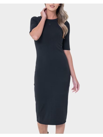 calvin klein jeans hs ctn contour 1x1 rib midi dres
