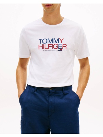 tommy hilfiger brand love big text tee mw0mw42369-ybr white