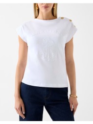 guess by marciano lyris sequins tshirt μπλουζα γυναικειο 6rgi036362a-twht white