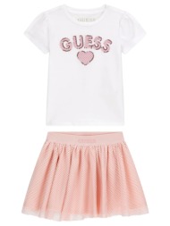 guess set t-shirt+ skirt σετ παιδικο girl k6rg09k6yw0-g011 white