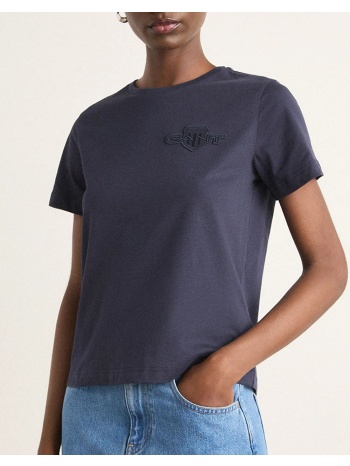 gant μπλουζα κμ reg tonal shield ss t-shirt 3gw4202589-433