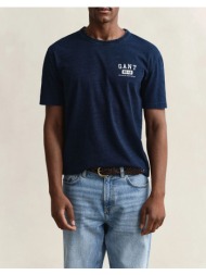 gant μπλουζα κμ indigo ss tshirt 3g2003393-969 indigo