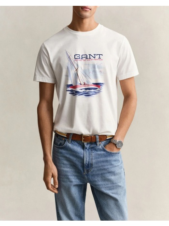 gant μπλουζα κμ graphic ss tshirt 3g2003444-113 offwhite