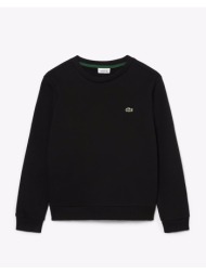 lacoste μπλουζα φουτερ μμ core fleece crew 3sj2898-031 black