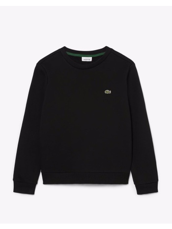 lacoste μπλουζα φουτερ μμ core fleece crew 3sj2898-031 black