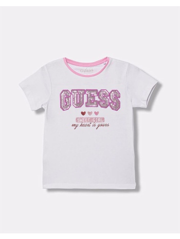 guess ss t-shirt μπλουζα παιδικο girl k6ri11k6yw4-g011 white