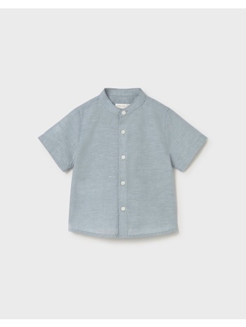mayoral πουκαμισο κοντομ λινο γιακ μαο 01111-019 petrol