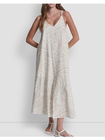 dkny dj6d9162 φορεμα αμανικο dkny dj6d9162-a0m biege