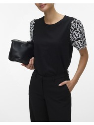 vero moda vmjasy s/s o-neck top jrs btq 10343133-blacksnowwhitecontrastlace jetblack