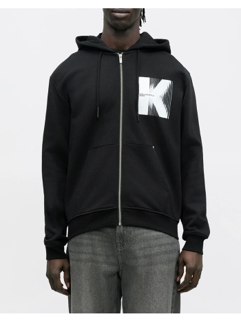karl lagerfeld jeans klj zip-up hoodie b1m20068-999 black