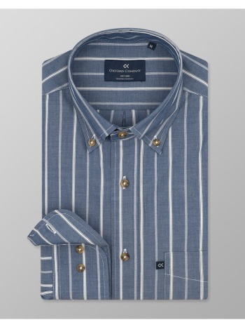 oxford company button down πουκαμισο j120-bz10.01-01 blue