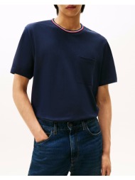 tommy hilfiger rwb pocket pique tee mw0mw41472-c1g darkblue