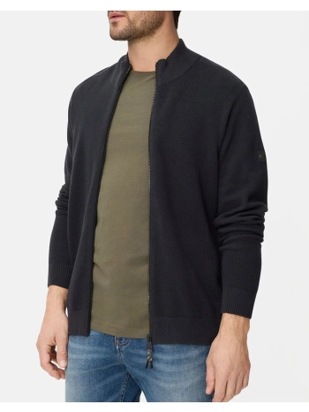 camel πλεκτή ζακέτα full zip stand up collar