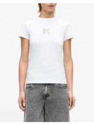 karl lagerfeld jeans klj slim ss k logo tee b2w17064-100 white