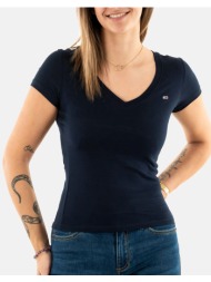 tommy jeans tjw v-neck tee dw0dw20458-c1g darkblue