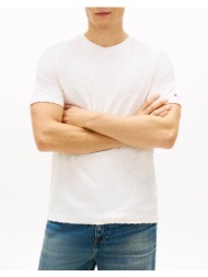 tommy hilfiger aop flag jacquard tee mw0mw42381-z00 ivory