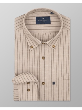 oxford company button down πουκαμισο f120-bz10.01-01 biege
