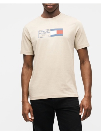 tommy hilfiger brand love text box tee mw0mw42366-rbt biege