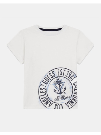 guess ss t-shirt μπλουζα παιδικο boy n6ri10k8hm4-g011 white