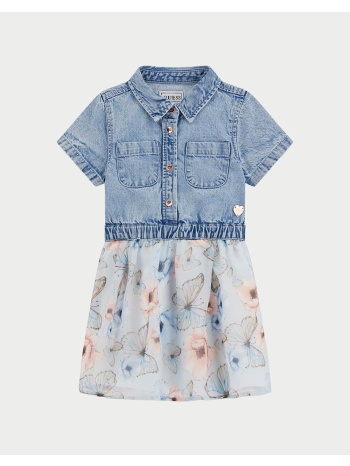 guess mixed fabric ss dress φορεμα παιδικο girl