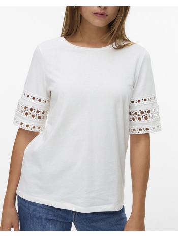 vero moda vmivacy 2/4 o-neck top jrs btq 10340787-snow