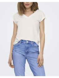 only onlfree s/s mod.v-neck top jrs noos 15287041-cloud dancer offwhite