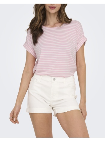 only onlmoster stripe s/s o-neck top jrs noos 15206243-pink