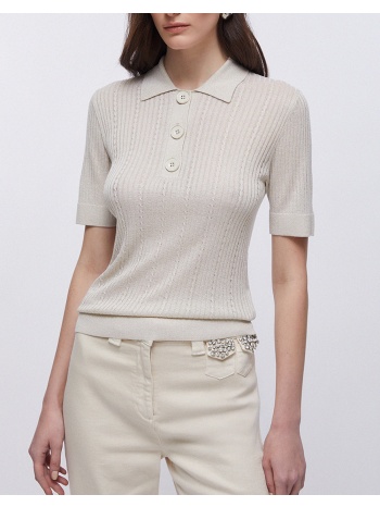 liu jo white_wa6m21_maglia chiusa m/c μπλουζα γυναικειο