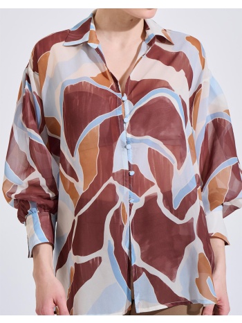 bill cost πουκαμισο 10-342477-0-καφε multi