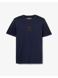 timberland print stack logo short sleeve tee tb0a6wwt-433 darkblue