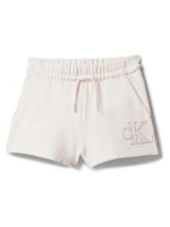 calvin klein jeans ck logo knit shorts lvcksjc25g-8y-16y-tev cream