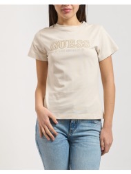 guess ketty cn ss t-shirt μπλουζα γυναικειο v6ri10i3z14-g1fv biege