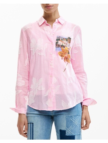 desigual cam_pinkjac πουκαμισο γυναικειο 26swcw12-3049 pink