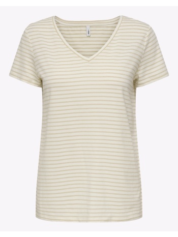 only onlflame s/s v-neck top jrs 15371964-birchalmond frost