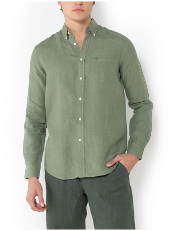 the bostonians πουκαμισο λινο regular fit plain linen
