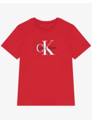 calvin klein jeans ck monogram ss t-shirt iu0iu00715-8y-16y-x0a red