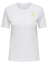 only onlpolly reg s/s pocket top box jrs 15317989-bright whitesparkling lemonade white