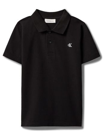 calvin klein jeans solid polo lvcksjb29b-8y-16y-beh black