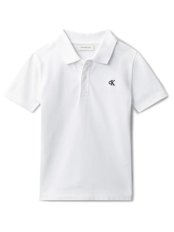 calvin klein jeans solid polo lvcksjb29b-8y-16y-yaf white