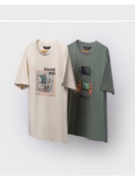 mayj σετ 2 μπλουζακια κοντομανικα 06040-088 olive
