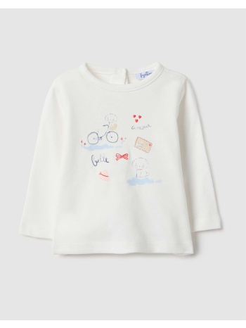 ovs t-shirt l/s 2556534-off white offwhite