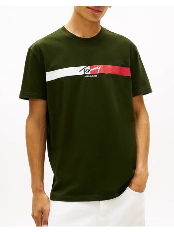 tommy jeans tjm reg signature stripe t ext dm0dm22539-m0h