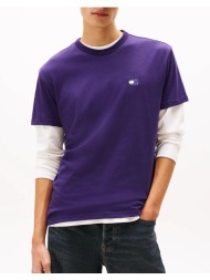 tommy jeans tjm reg badge tee ext dm0dm20322-0ka purple