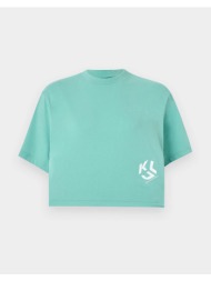 karl lagerfeld jeans klj reg cropped monogram tee a2w17076-1ie green