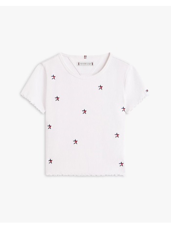tommy hilfiger rib star top kg0kg09313-8y-16y-ybr white