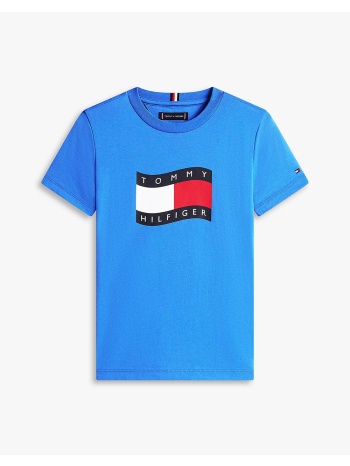 tommy hilfiger wavy flag t-shirt kb0kb10275-8y-16y-c6h blue
