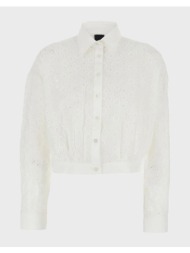 pinko charita camicia popeline ricam 106277a35p-z05 white